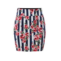 Floral Print Skirt, High Waist Skirt, Midi Skirt Bodycon, Office Skirts, Fitting Skirt, Pencil Skirt, Package Hip Skirt, Retro Skirt #N17699