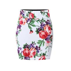 Floral Print Skirt, High Waist Skirt, Midi Skirt Bodycon, Office Skirts, Fitting Skirt, Pencil Skirt,  Package Hip Skirt, Retro Skirt #N17700