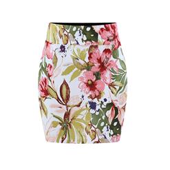 High Waist Retro Floral Print Bodycon Skirt N17701