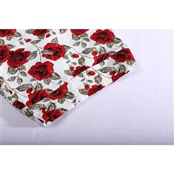 High Waist Retro Floral Print Bodycon Skirt N17702