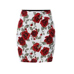 Floral Print Skirt, High Waist Skirt, Midi Skirt Bodycon, Office Skirts, Fitting Skirt, Pencil Skirt, Package Hip Skirt, Retro Skirt #N17702