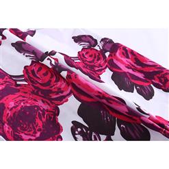 High Waist Retro Floral Print Bodycon Skirt N17704
