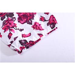 High Waist Retro Floral Print Bodycon Skirt N17704