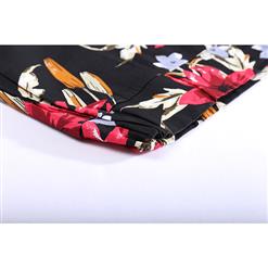 High Waist Retro Floral Print Bodycon Skirt N17707