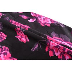 High Waist Retro Floral Print Bodycon Skirt N17709