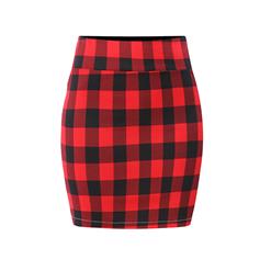 Plaid Skirt, High Waist Skirt, Midi Skirt Bodycon, Office Skirts, Fitting Skirt, Pencil Skirt, Package Hip Skirt, Retro Skirt #N17710