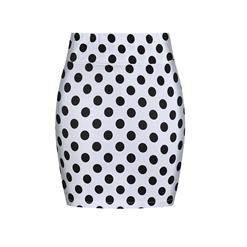 High Waist Retro Dot Print Bodycon Skirt N17713