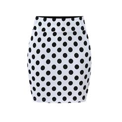 High Waist Retro Dot Print Bodycon Skirt N17713