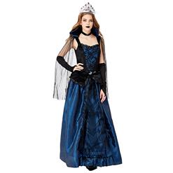 Women's Vampiress Costume, Hot Sale Halloween Costume, Scary Vampire Queen Costume, Sexy Black Vampiress Costume, Women's Renaissance Costumes, Gothic Vampire Costume, #N17739