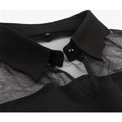 Gothic Black See-through Flare Sleeve Halloween Vampire Dress N17976