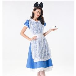 Cute House Maid Dress with Lace Apron Adult Halloween Cosplay Costume N17995