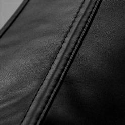 Steampunk Black Faux Leather Steel Bone Waistcoat Overbust Corset N18015