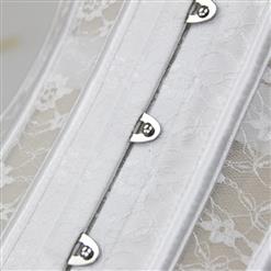 Vintage White Floral Lace Steel Boned Underbust Waist Cincher Corset N18019