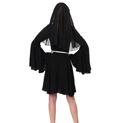 Women's Short Nun Adult Halloween Midi Dress Drama Theatrical Costume N18199