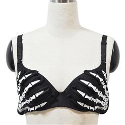 Sexy Women's Horrible White Bones Printed Bra Clubwear Bra Top N18221