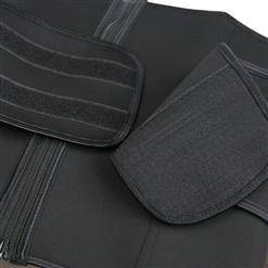 Unisex Black Neoprene Sports Waist Trimmer Workout Enhancer Body Shaper Belt N18671