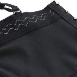 Rock Style Metal Stars PU Leather Padded Underwire B Cup Bustier Bra Clubwear Crop Top N18723