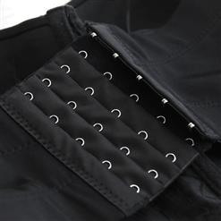 Rock Style Metal Stars PU Leather Padded Underwire B Cup Bustier Bra Clubwear Crop Top N18723