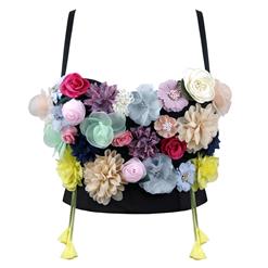 Sweet Fancy 3D Simulation Flower Padded Underwire Bustier Bra Clubwear Crop Top N18725