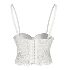 Sexy White Rose Lace Bustier Corset Crop Top N18818