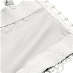 Sexy White Rose Lace Bustier Corset Crop Top N18818