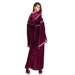 Noble Medieval Vampire Blood Red Velvet Dress Adult Halloween Masquerade Costume N18956
