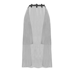 One-piece Black Embroidered Single-breasted Sheer Gauze Cloak Corset Accessories N20236