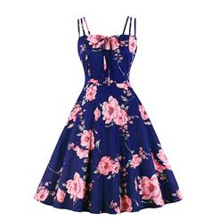 Lovely Floral Print Dress, Floral Print Cocktail Party Dress, Fashion Casual Office Lady Dress, Sexy Swing Dress, Plus Size Dress, Sexy OL Dress, Cocktail Party Dresses for Women, Sexy Spaghetti Straps Dress for Women, #N20279