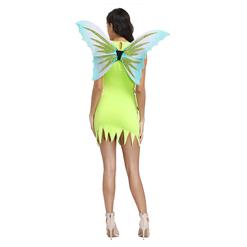 Fashion Wings Elf Girl Round Neck Stretchy Tank Mini Party Dress Adult Cosplay Costume N20493