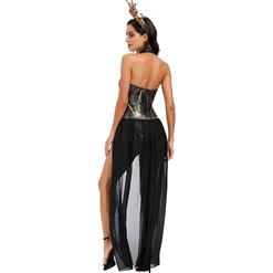 Women's Sexy Black Halter Neck Tight Siamese Skirt Cosplay Adult Halloween Costume N20591