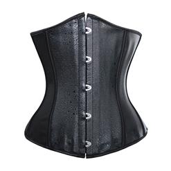 Underbust corset, black Underbust corset, Leather Underbust Corset, #N2153