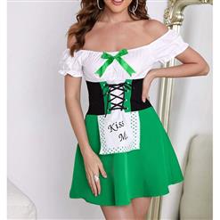Sexy Off-shoulder Bavarian Beer Girl Mini Dress Role Play Adult Oktoberfest Costume N21878
