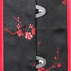 Sexy Red & Black Plum Blossom Brocade Corset N2264