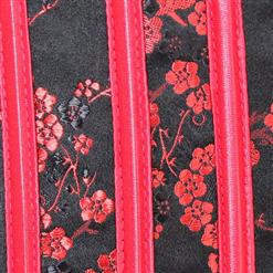 Sexy Red & Black Plum Blossom Brocade Corset N2264