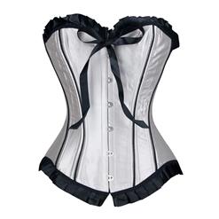 Sexy Women's Apricot Overbust Busk Closure Corset N2268