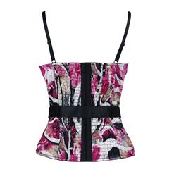Sexy Gallus Floral Print Corset with Belt N2337