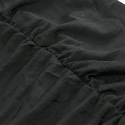 Sexy Black Stretchy Ruffle Figure Hugging Clubwear Bodycon Mini Dress N2369