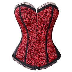 Sexy Rose Strapless Two Way Fully Reversible Bustier Overbust Corset N2789