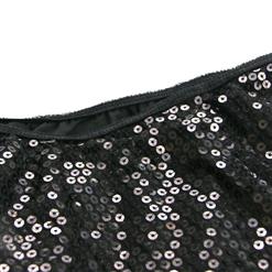 Sexy Black Sequin One Shoulder Bodycon Mini Dress N3269