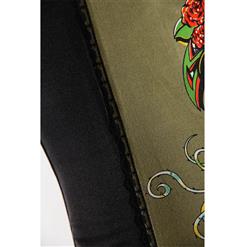 Fashion Celadon Devil Snake Print Overbust Corset N4246