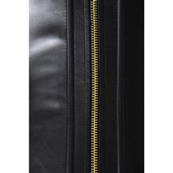 Faux Leather Zipper Front Corset N4271