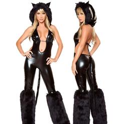 Sexy Black Catsuit Costume N4290