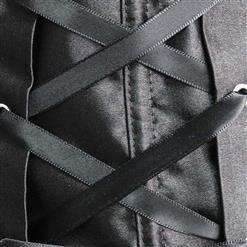 Sexy Fashion Black Lace Zipper Closure Lace-up Corset N4298