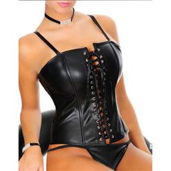 Leather Lace Up Corset N4306