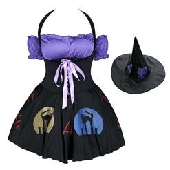 Sexy Purple Witch Halloween Cosplay Costume N4358