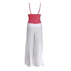 Billow Pants White Lace & Pink Vest Top N4528