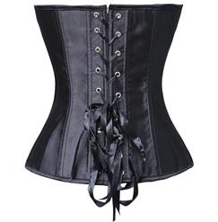Sexy Victorian Black Lace Sweetheart Busk Closure Corset N4556
