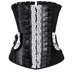 Sexy Black Gothic Victorian Vintage Lace Splicing Underbust Corset N4673