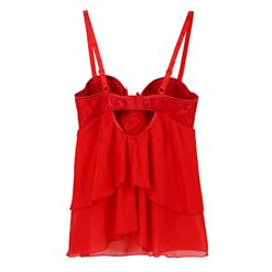 Red Layered Babydoll and G-String N4745