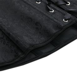 Black Brocade Full-Back Corset N4773